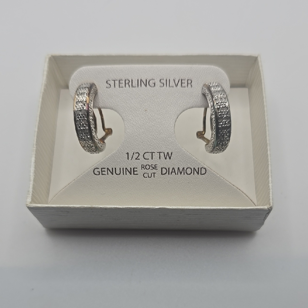 Victoria Townsend Sterling Silver Diamond Hoop Earrings